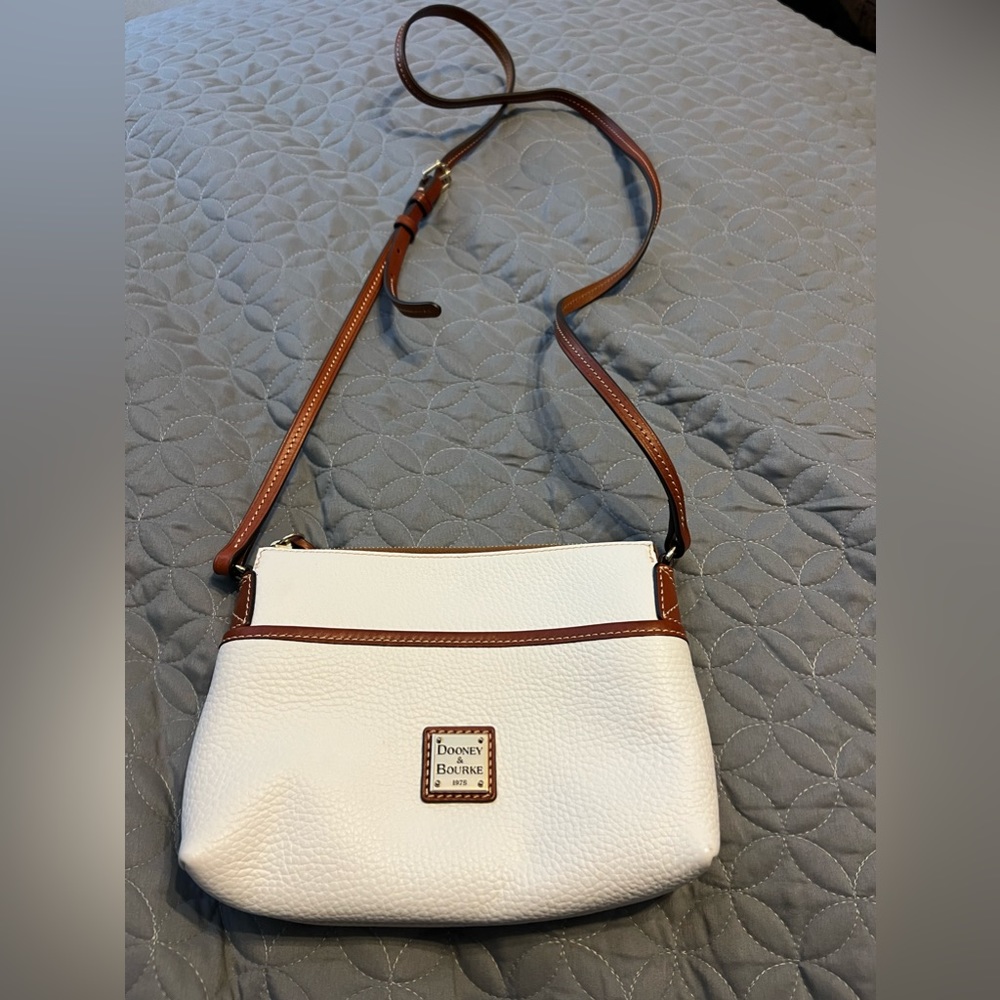 Dooney & Bourke Handbag, Pebble Grain White Crossbody Black